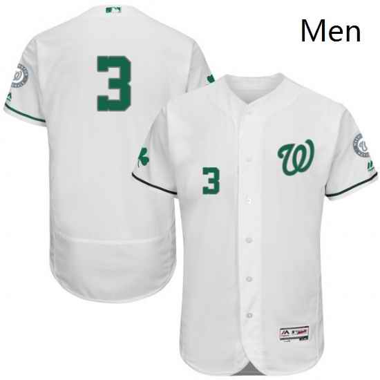 Mens Majestic Washington Nationals 3 Michael Taylor White Celtic Flexbase Authentic Collection MLB Jersey